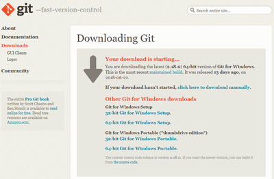 Página de descarga de *Git*.