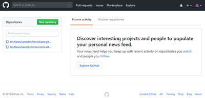 Página oficial de *GitHub*.