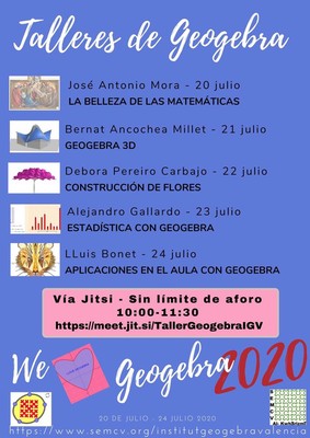 Cartel anunciador para los talleres de GeoGebra.
