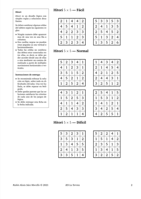 Ejemplo de ficha para el juego *Hitori*.