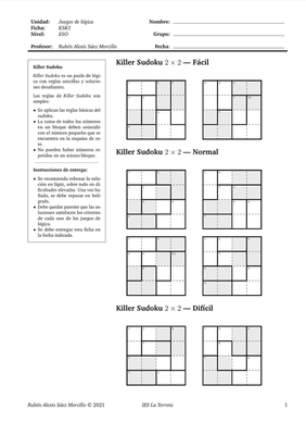 Ejemplo de ficha para el juego *Killer Sudoku*.