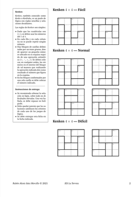 Ejemplo de ficha para el juego *Kenken*.