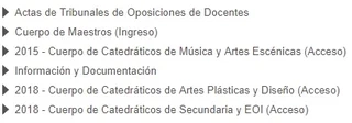 Sección de oposiciones de la página web de la Conselleria.