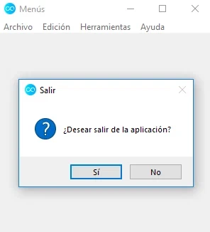 Ventana emergente con pregunta