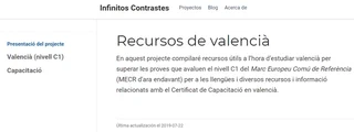 Página de presentación del proyecto Valencià