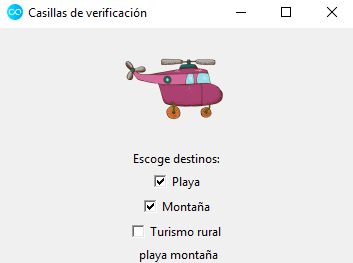 Primer contacto con la clase `Checkbutton`.